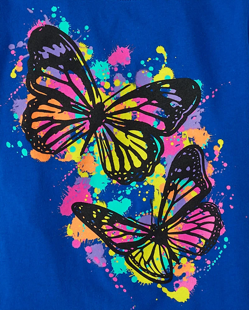 Girls Gloss Butterfly Graphic Tee