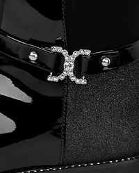 Girls Jeweled Buckle Tall Boots