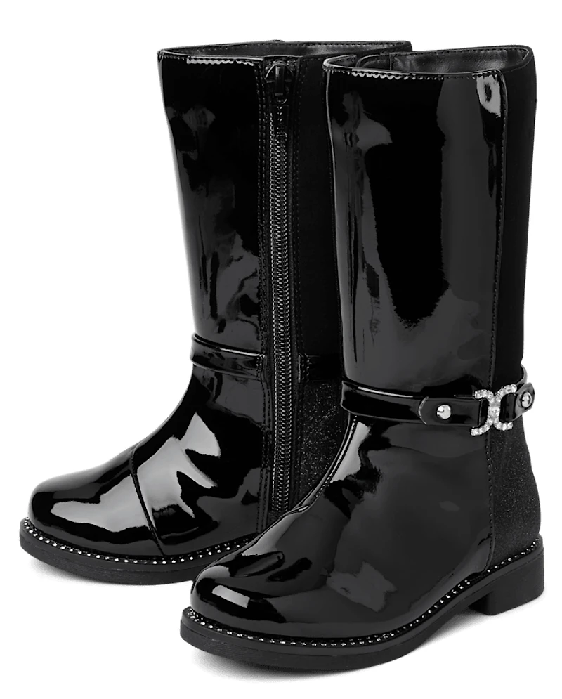 Toddler Girls Jeweled Buckle Tall Boots