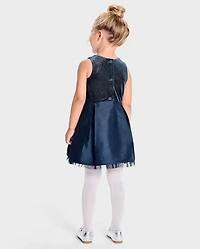 Baby And Toddler Girls Foil Dot Fit Flare Dress