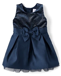 Baby And Toddler Girls Foil Dot Fit Flare Dress