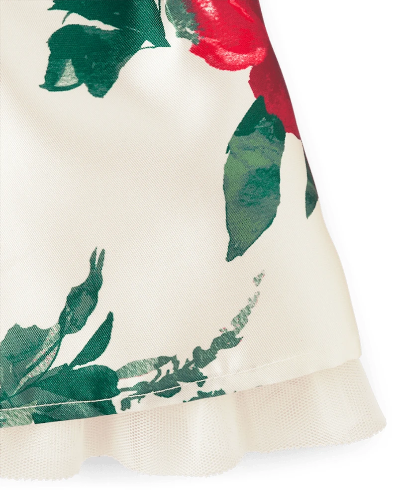 Baby And Toddler Girls Floral Velour Fit Flare Dress