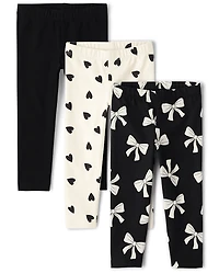 Toddler Girls Print Leggings 3-Pack
