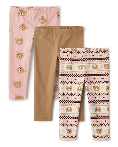 Toddler Girls Print Leggings 3-Pack