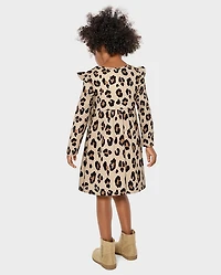 Baby And Toddler Girls Leopard Flutter Dress