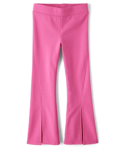 Girls Split Ponte Knit Flare Jeggings