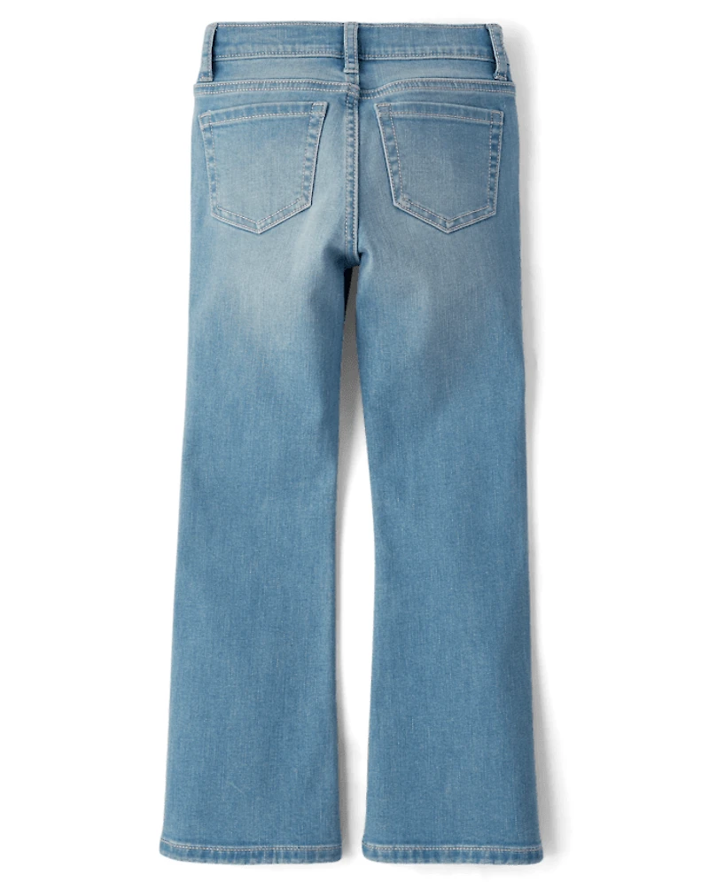 Jean évasé Fille Clouté