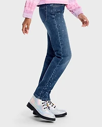 Girls Rhinestone Straight Jeans