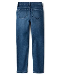 Girls Rhinestone Straight Jeans