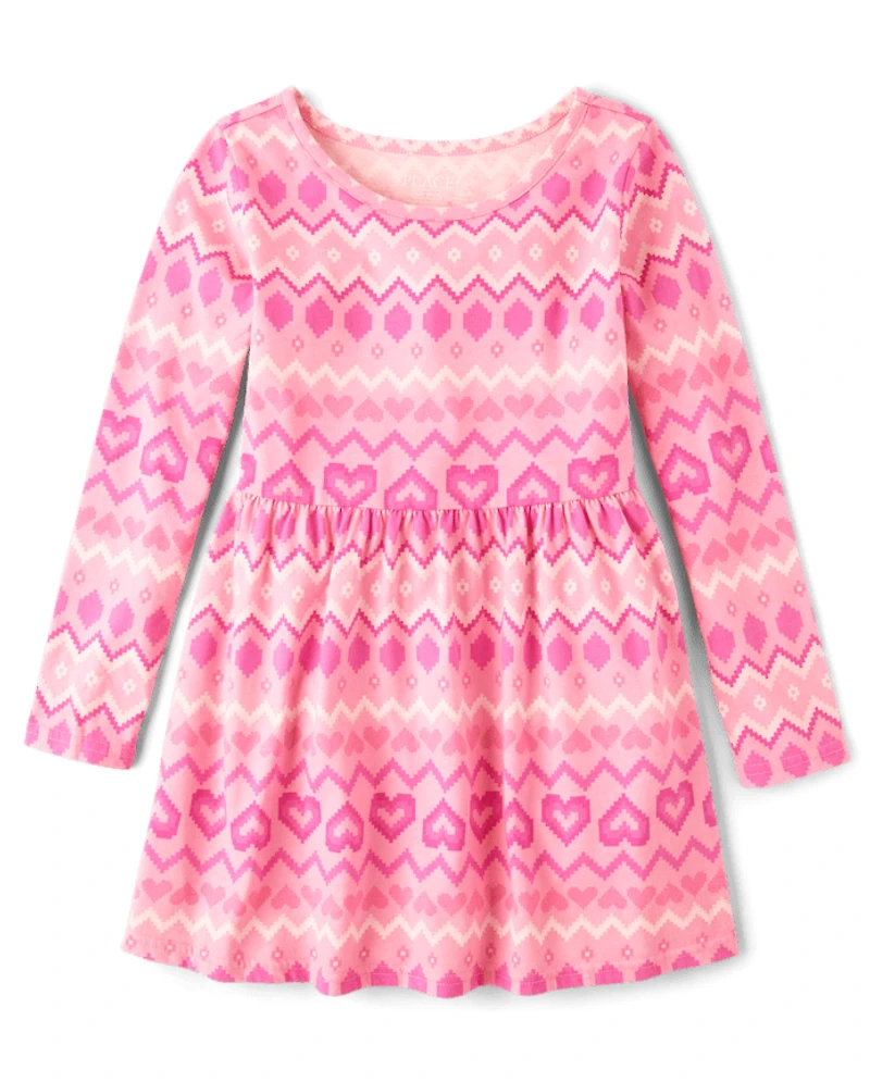 Girls Heart Fairisle Everyday Dress