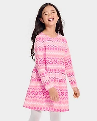 Girls Heart Fairisle Everyday Dress