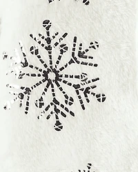 Baby And Toddler Girls Foil Snowflake Fleece Footed One Piece Pajamas