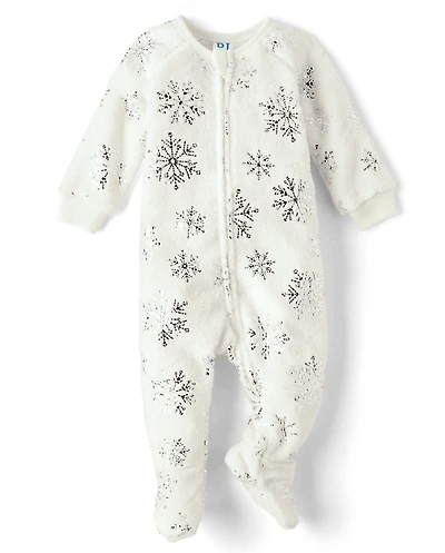 Pyjama une pièce en polaire à motif flocon de neige pour bébé et petite fille