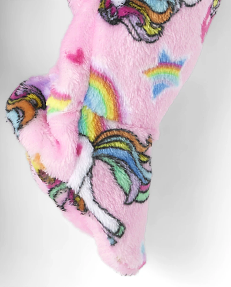 Baby And Toddler Girls Unicorn Footed One Piece Pajamas - Cozy Fleece
