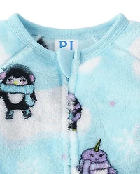 Pyjama une pièce d'hiver pour bébés et petites filles, motif animaux - Douceur polaire