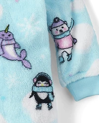 Pyjama une pièce d'hiver pour bébés et petites filles, motif animaux - Douceur polaire