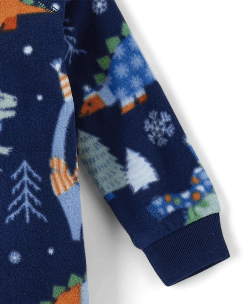 Baby And Toddler Boys Dino Microfleece Footed One Piece Pajamas