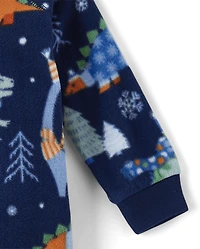 Baby And Toddler Boys Dino Microfleece Footed One Piece Pajamas