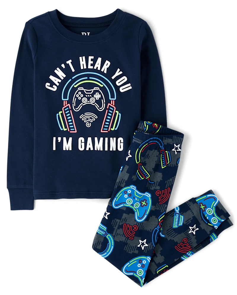 Pyjama ajusté en coton Glow Gamer pour garçons
