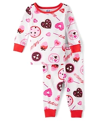 Baby And Toddler Girls Candy Snug Fit Cotton Pajamas