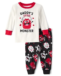 Baby And Toddler Boys Daddy's Monster Snug Fit Cotton Pajamas