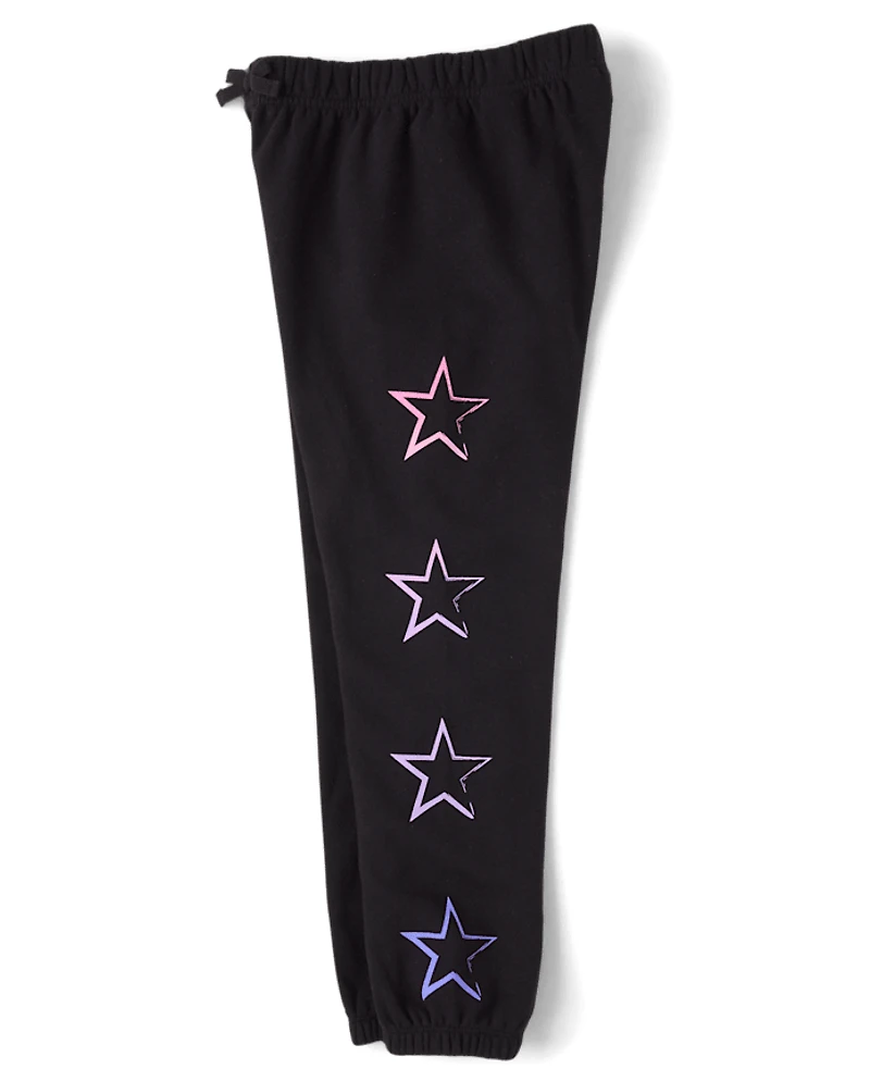 Girls Graphic Fleece Jogger Pants