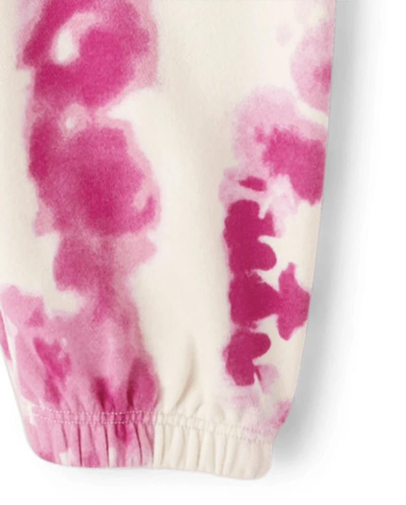 Girls Tie Dye Fleece Jogger Pants