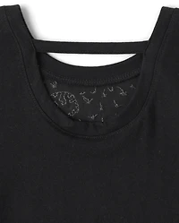 Girls Sequin Bar Back Graphic Top