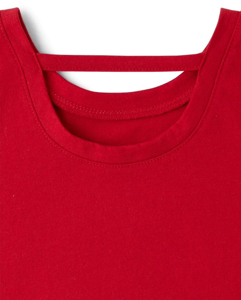 Girls Sequin Penguin Mug Bar Back Top