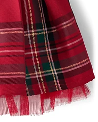 Bébés filles Famille assortie à carreaux Velour Robe mélangée évasée