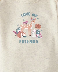 Baby Girls Animal Bodysuit 4-Pack