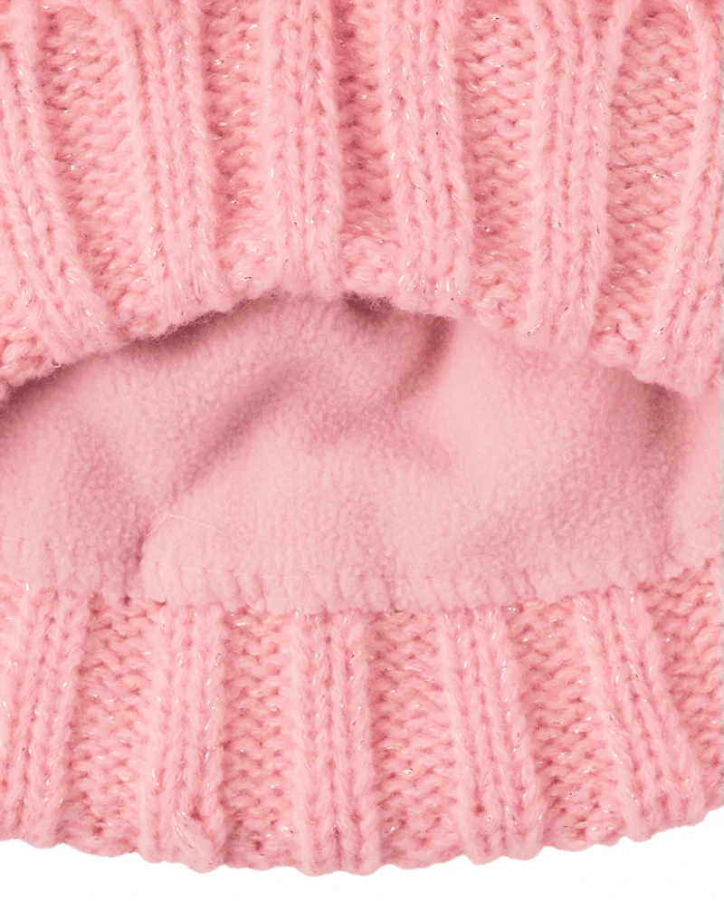 Toddler Girls Cable Knit 2-Piece Cold Weather Set