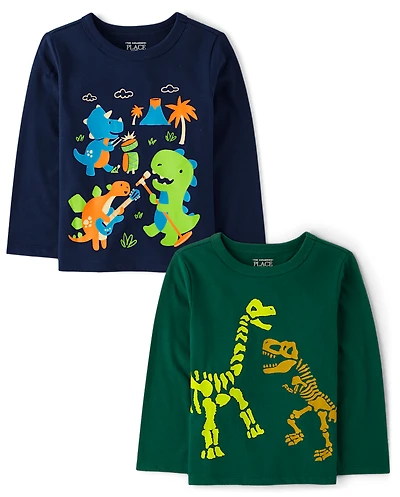 Baby And Toddler Boys Dino Graphic Tee 2-Pack