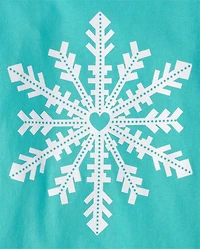 Girls Winter Snowflake Graphic Tee