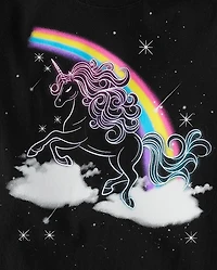 Girls Rainbow Unicorn Graphic Tee