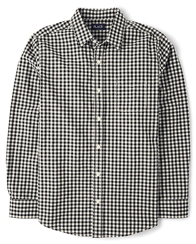 Mens Dad And Me Gingham Poplin Button Up Shirt