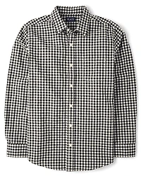 Mens Dad And Me Gingham Poplin Button Up Shirt