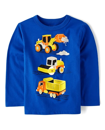 Baby And Toddler Boys Construction Vehicles Graphic Tee