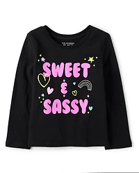 Baby And Toddler Girls Sweet Sassy Graphic Tee