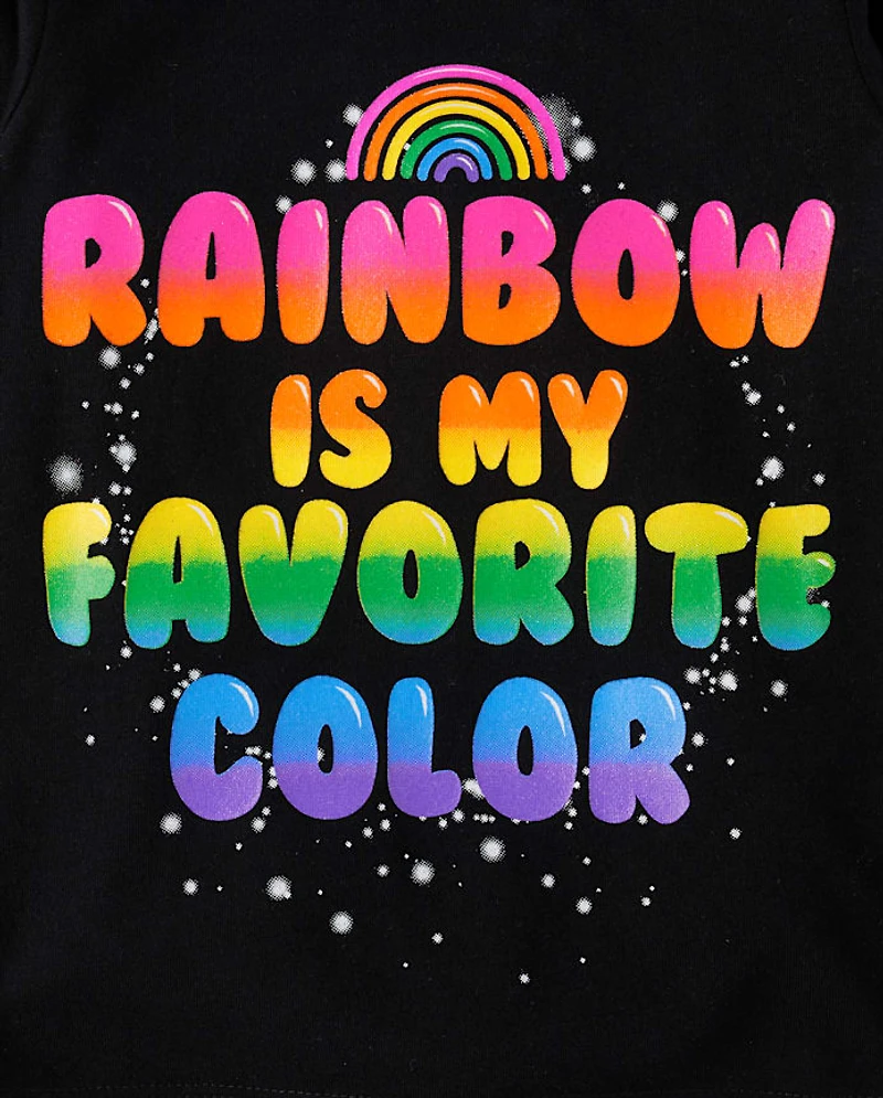 Baby And Toddler Girls Rainbow Graphic Tee