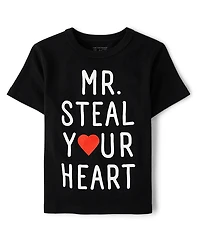 Baby And Toddler Boys Valentine's Day Steal Your Heart Graphic Tee