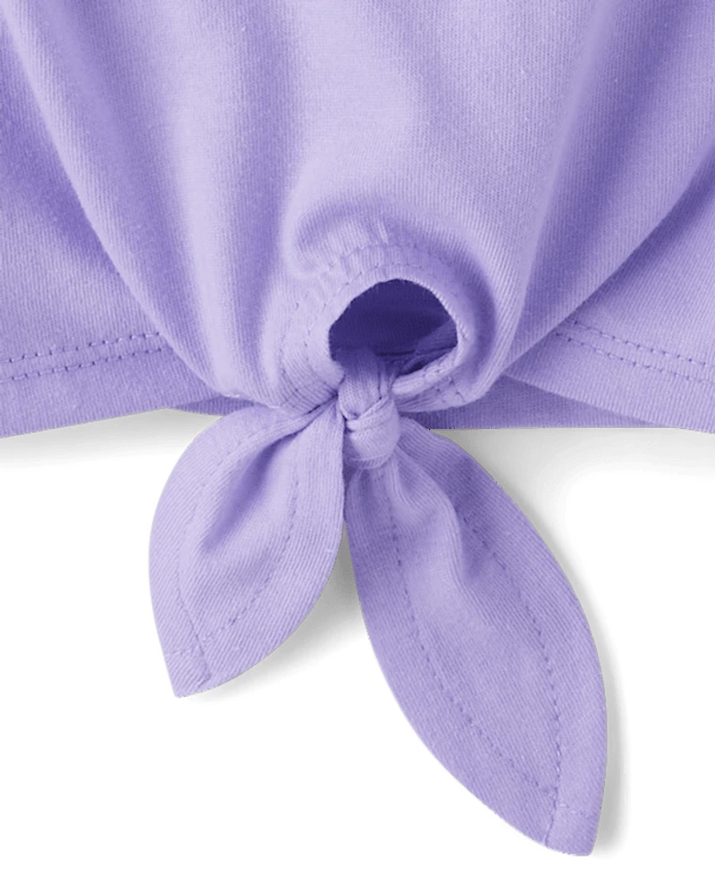 Toddler Girls Tie Front Top