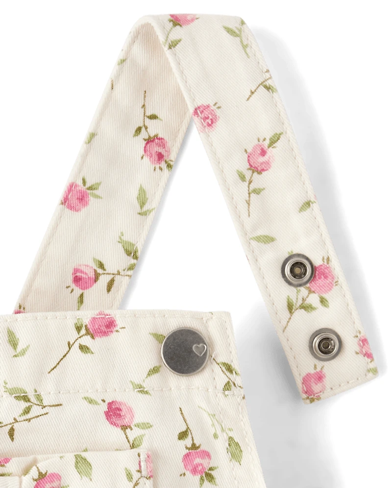 Toddler Girls Floral Skirtall 2-Piece Outfit Set