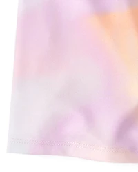 Toddler Girls Quick Dry Rainbow Marble Top