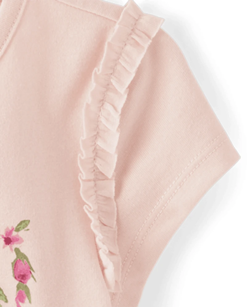 Lot de 3 hauts fleuris pour petites filles