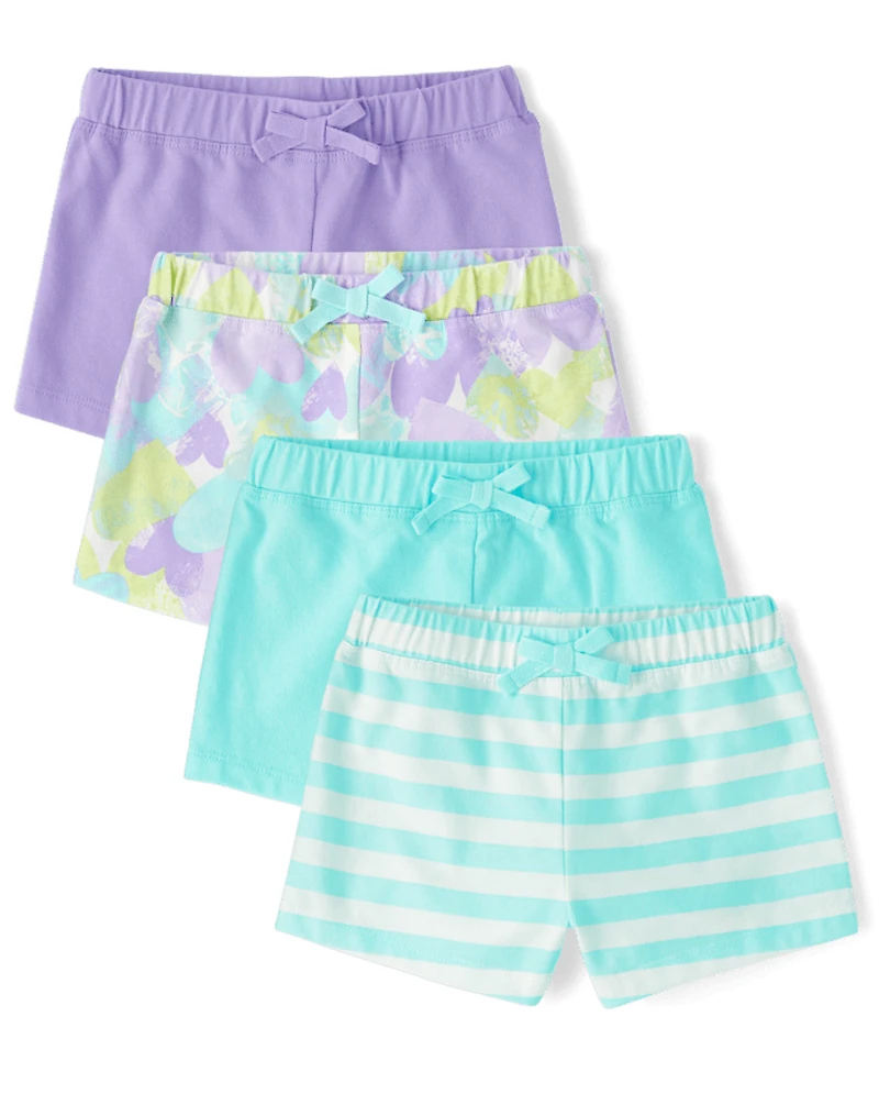 Toddler Girls Print Shorts 4-Pack