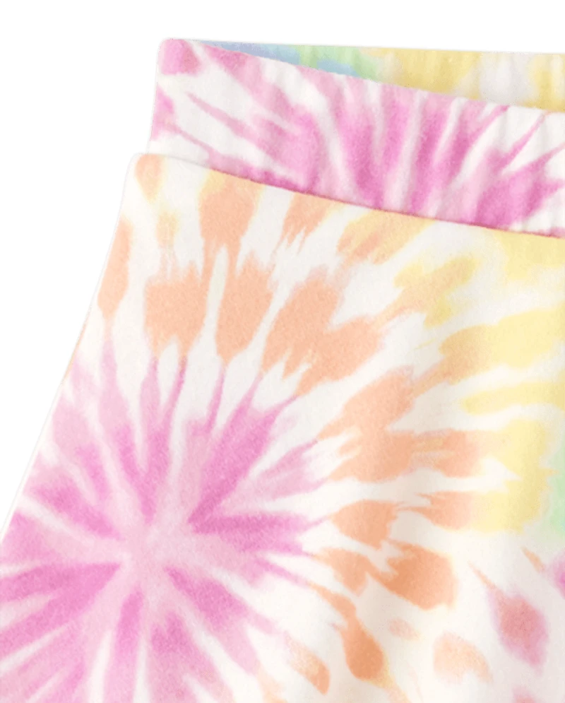 Lot de 2 jupes-shorts tie-dye arc-en-ciel pour petites filles