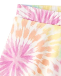 Lot de 2 jupes-shorts tie-dye arc-en-ciel pour petites filles