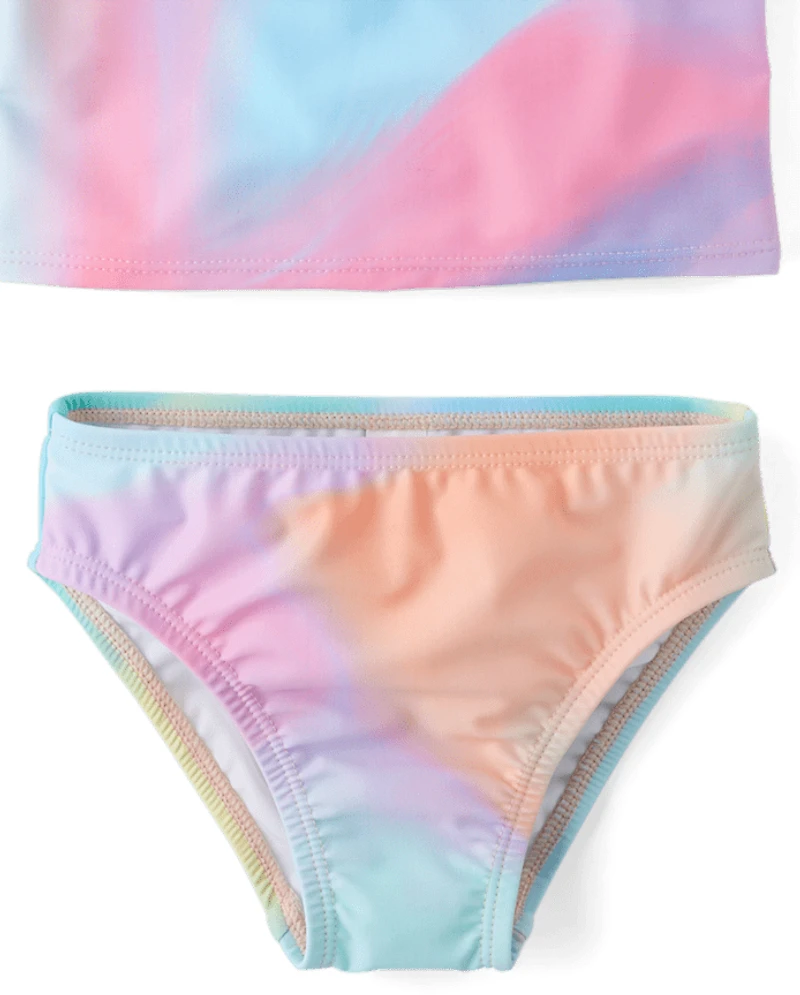 tout-petit, fille arc-en-ciel Maillot de bain 3 pièces marbre