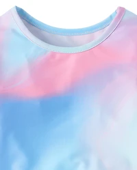 Toddler Girls Rainbow Marble 3-Piece Swimsuit